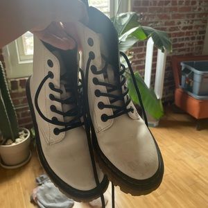 White doc martins! Worn 3x